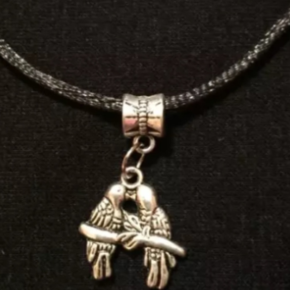 Silver tone "Love birds " necklace 2/$10